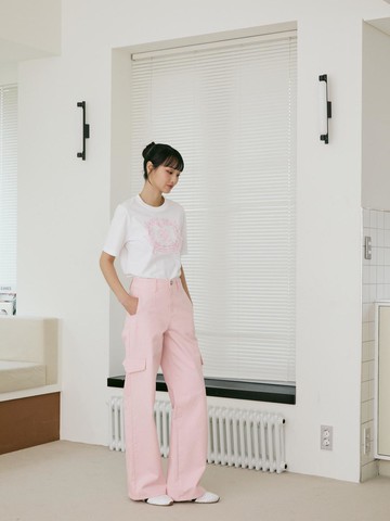 BLUE LABEL Embroidered Point Wide Cargo Pants (ER2OPT07)