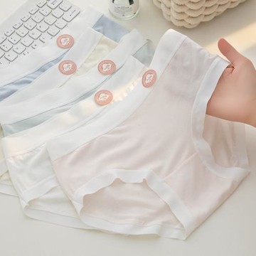 粘膠纖維裸感無痕內褲女抗菌襠中低腰薄款三角內褲女柔軟