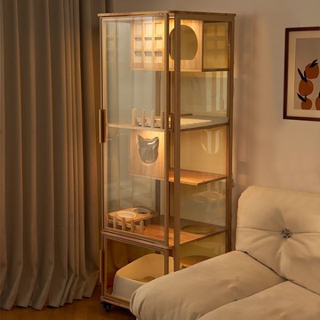 貓貓舍貓籠籠子不別墅實木小戶型家用貓貓屋占地全景室內貓柜豪華