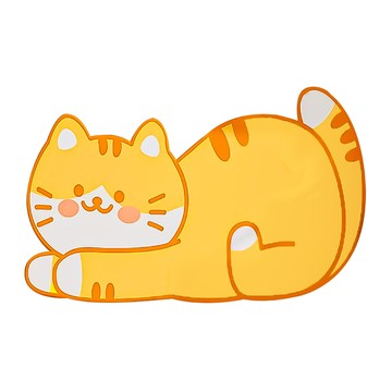 小麥購物 硅藻泥動物地墊 C590  胖胖肥貓/黃色  1個  40 x 60cm