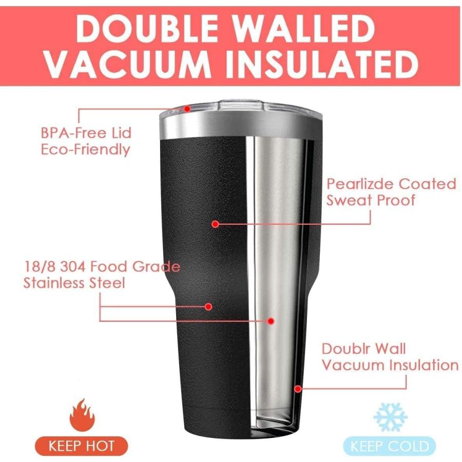 Deitybless 30oz Stainless Steel Travel Mug with Lid  Pack Double Wall Vacuum Insulated Bulk Tumbler  Powder Coated Coffee Cup Suitable for Vehicl