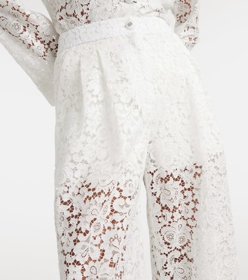 Dolce & Gabbana High-rise lace wide-leg pants