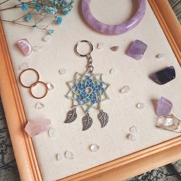 C049-手工編織曼陀羅吊飾 混色小花