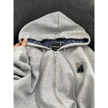 已售9642件💖REOY 拉鏈外套 連帽開衫 美式 復古 寬鬆 oversize 女生外套 灰色外套 秋冬 連帽上衣
