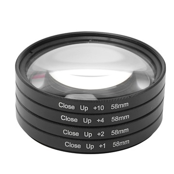 光學玻璃微距特寫 +1 +2 +4 +10 鏡頭濾鏡套件 58mm 適用於佳能尼康索尼相機 Mcen2 濾鏡套裝
