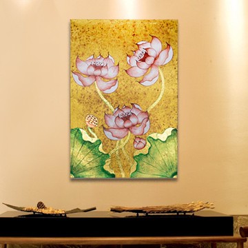 泰國布畫掛畫 復古懷舊裝飾金箔畫 咖啡廳客廳裝飾壁畫 餐廳布畫1入