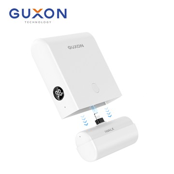 【iWALK X GUXON】LINK 二合一組合式口袋行動電源13500mAh(有標示Wh/3C認證)-Lightning款(白色)