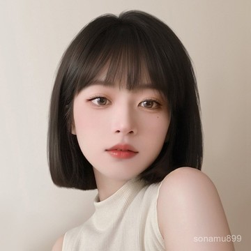 髮飾館🥇假髮短髮女網紅短髮日常bobo自然劉海全頭套可愛波波頭逼真假髮套自然 逼真 造型裝扮 修飾臉型 新款 增加髮量