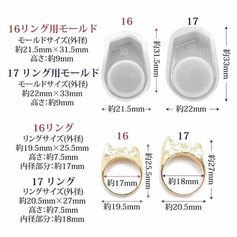 シリコンモールド リング モールド セット 16・17 サイズ