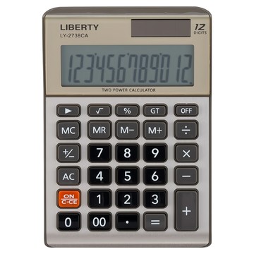 LIBERTY 利百代 計算機 LY-2738CA 12位數顯示 金色 辦公/學生適用  1台