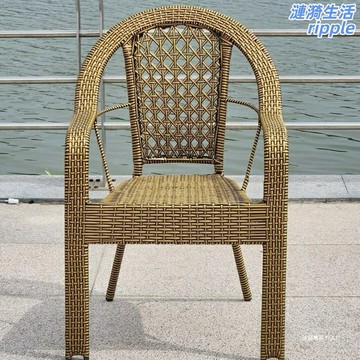 【久坐不累】藤椅 陽臺椅 單人椅 休閒椅 老人椅 藤編椅 實木框架 加厚坐墊 高承重 陽臺書房臥室適用