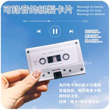 現貨當天寄(紙製品)『錄音卡片 錄音帶卡片 造型錄音卡 錄音卡帶』生日祝福 留言道賀卡片