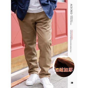 秋冬爸爸褲子加絨加厚保暖長褲中老年人冬裝松緊腰休閑男褲爺爺裝