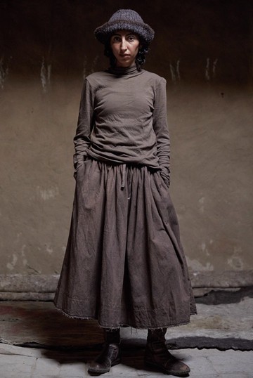 復古文青 絲棉植物染半裙