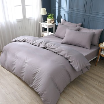 Ishur 伊舒爾 柔絲棉床包被套組  雙人  經典灰  床包 + 被套 + 枕套 2個