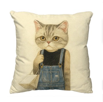 The Neko Ladies時尚貓咪抱枕 │ 工裝貓