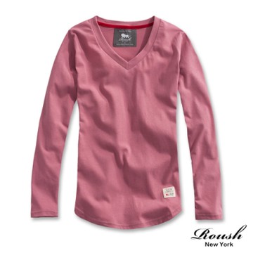 Roush 女生V領柔棉圓弧長TEE(912522)