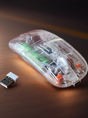 2025新款透明充電無線靜音，滑鼠平板筆記本辦公家用2.4G無線遊【益三和】可開發票