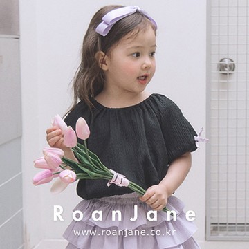 韓國專櫃 RoanJane 泡泡紗澎袖蝴蝶結上衣