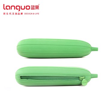 【Languo】絲瓜造型橡膠筆袋 (台灣現貨) 鉛筆袋 鉛筆盒 收納袋 筆盒 文具袋 蔬菜水果造型文具