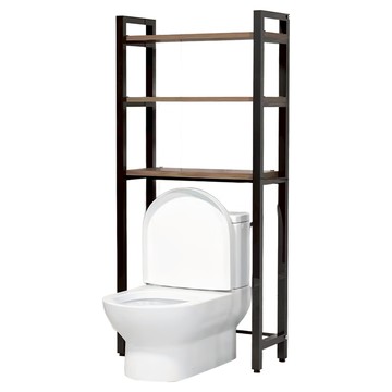 E家工廠 馬桶架 244-XS  1個  黑色 + 木色  60 x 26 x 156cm