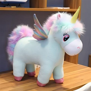 彩虹小馬娃娃 彩虹小馬 彩虹小馬公仔 獨角獸公仔飛馬毛絨玩具娃娃床上睡覺抱枕玩具女孩兒童生日禮物女 YJHR