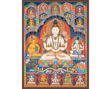 黑金觀音唐卡  藏傳傳統藝術豐富多彩