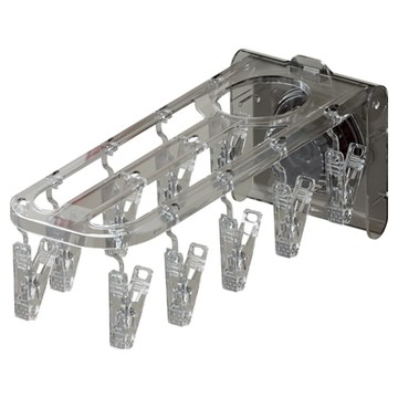 葉子小舖 家用壁掛折疊衣架  28 x 12.8 x 12cm  透灰色