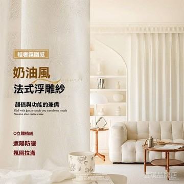 🔥法式復古浮雕窗紗 紗簾 ins風 超仙透光紗簾 客廳陽臺窗簾紗 窗簾蕾絲紗簾 透光不透人窗簾 掛鉤窗簾 隔斷簾 客製