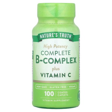 Nature's Truth, 多面 維生素 B 群複合物 + 維生素 C，優效，100 片包衣囊片