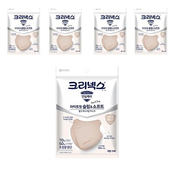 Kleenex 舒潔 Light Fit 輕薄柔軟3D立體口罩 L  5包  10片  米色