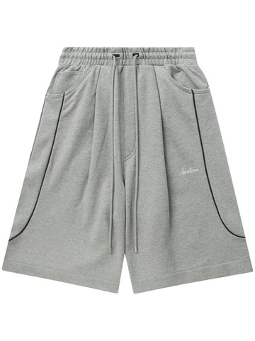 Ader Error - logo-embroidered cotton shorts - women - Cotton - 1 - Grey