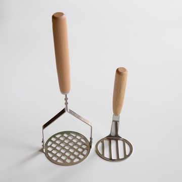 搗碎器 日式木質土豆泥壓泥器搗碎器340不銹鋼加厚水果輔食紅薯搗泥工具