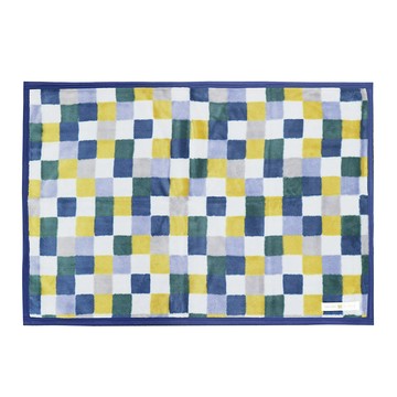 日本丸真 SOU SOU 京都新和風日本製毛毯 藍黃格_廠商直送