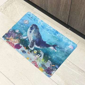 鯨魚珪藻土多用途軟墊39X60CM/地墊/軟式珪藻土/吸水地墊/防滑吸