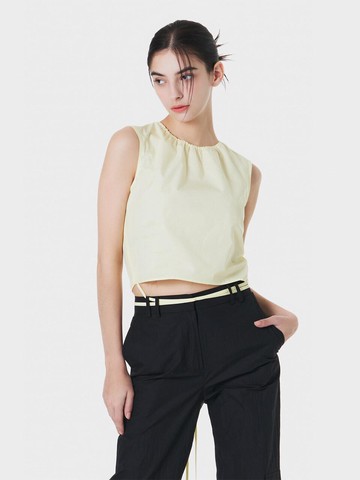 SHIRRING STRAP SLEEVELESS LIGHT YELLOW MBCSTO013LY