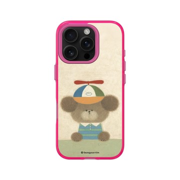 iPhone 16 Pro Clear 粉漾桃 - Seungyoun Kim - 戴風車帽的小狗