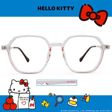 HELLO KITTY▪︎經典｜奇幻躲貓貓 多邊框眼鏡｜柔美粉