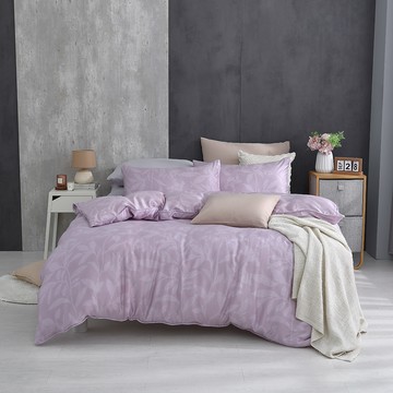 Ishur 伊舒爾 100%兩用被床包3件組 枝繁葉茂  粉色  床包 單人加大 + 被套 King Size  被套 + 床包+ 枕頭套