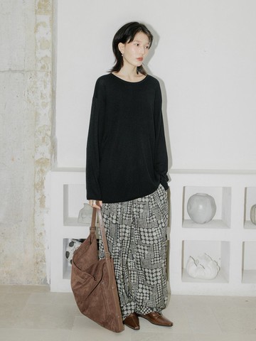 法式極簡 / 慵懶卷邊針織毛衣 / 羊毛