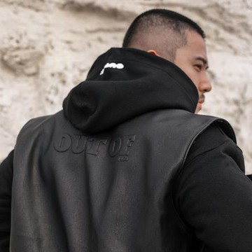 OUTOF #35男士原創先鋒廓形皮衣馬甲拉鏈休閑戶外機能百搭立領款