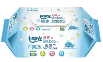 純水潔淨柔濕巾-有蓋款(80抽X12包/箱)