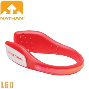 美國 nathan 防水 led鞋環 紅亮燈閃爍/led/輕量/防水/手臂環燈/安全閃燈/警示燈/健