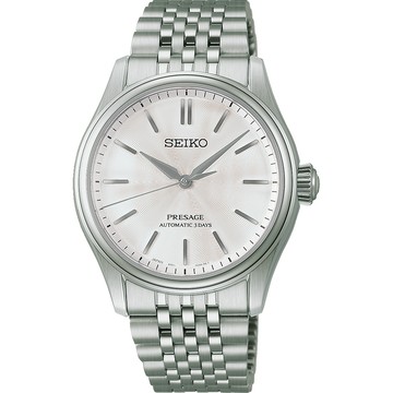 SEIKO Presage Classic Series 白練 傳統工藝色彩機械錶 開學季好禮-38mm(HCC001/6R51-00G0S)