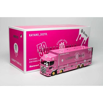 GCD 1/64 HINO日野700運輸車模型 LBWK 粉色貨櫃車