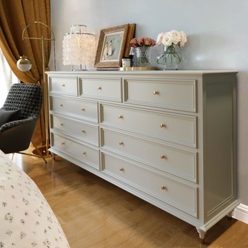 美式實木九斗櫃輕奢客廳收納櫃儲物櫃家用臥室七斗櫥現代白色靠牆 99購物節