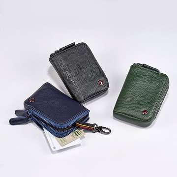送一個招好運零錢包❤️請將我的祝福隨身攜帶❤️｜快速出貨｜【OFFERMANN】Frankfurt 雙層拉鍊鑰匙零錢包(3色)