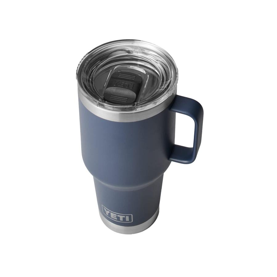 YETI Rambler 30オンス トラベルマグ ストロングホールド蓋付き 真空断熱 ステンレス製、ネイビー