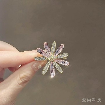 小花水晶高檔胸針 防走光扣 衣角打結扣 領口別針 配飾精緻毛衣胸花
