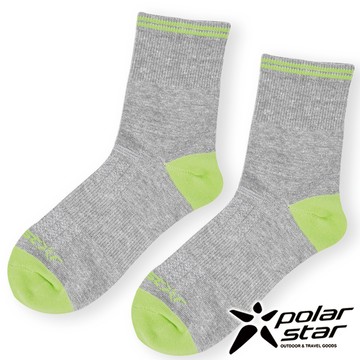 PolarStar 中性排汗中筒襪『黃綠』P24523 露營.戶外.登山.排汗襪.彈性襪.紳士襪.休閒襪.長筒襪.襪子.男版.女版